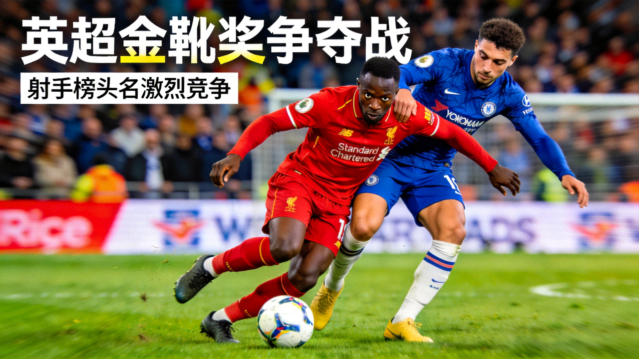 英超金靴奖争夺战新闻报道配图 - 两位球员争抢